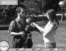Marianella Lugano entrevista a Manuel Maier para Buen día Uruguay, en un informe de Control de aves para el Canal 4 de Montevideo.